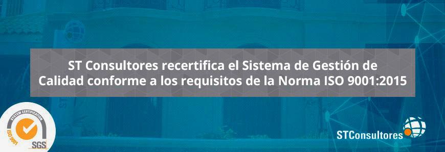  ST Consultores obtém a recertificação de escopo na ISO 9001: 2015